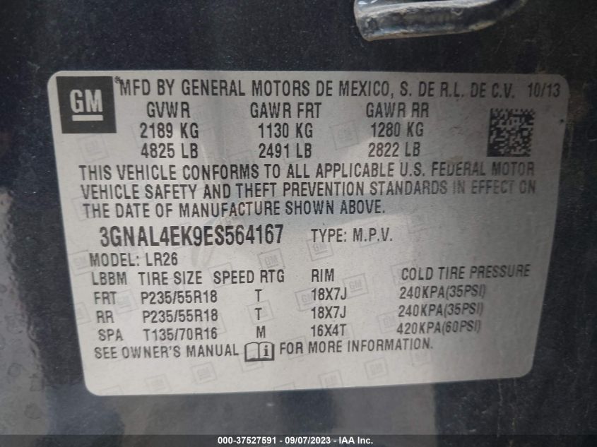 2014 CHEVROLET CAPTIVA SPORT LTZ - 3GNAL4EK9ES564167