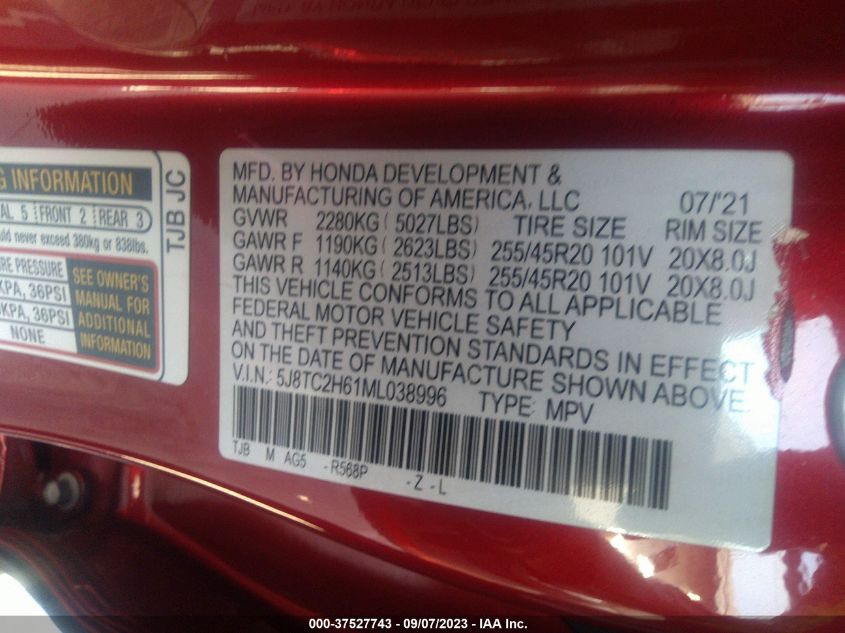 2021 ACURA RDX A-SPEC - 5J8TC2H61ML038996
