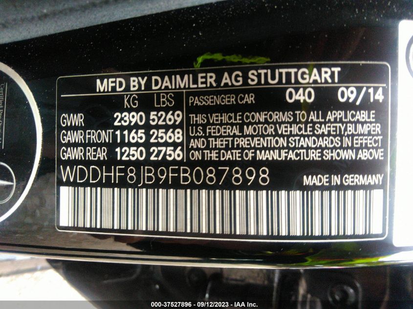 2015 MERCEDES-BENZ E-CLASS E 350 - WDDHF8JB9FB087898
