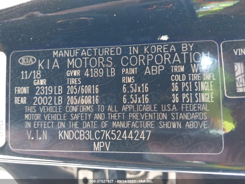 2019 KIA NIRO LX - KNDCB3LC7K5244247