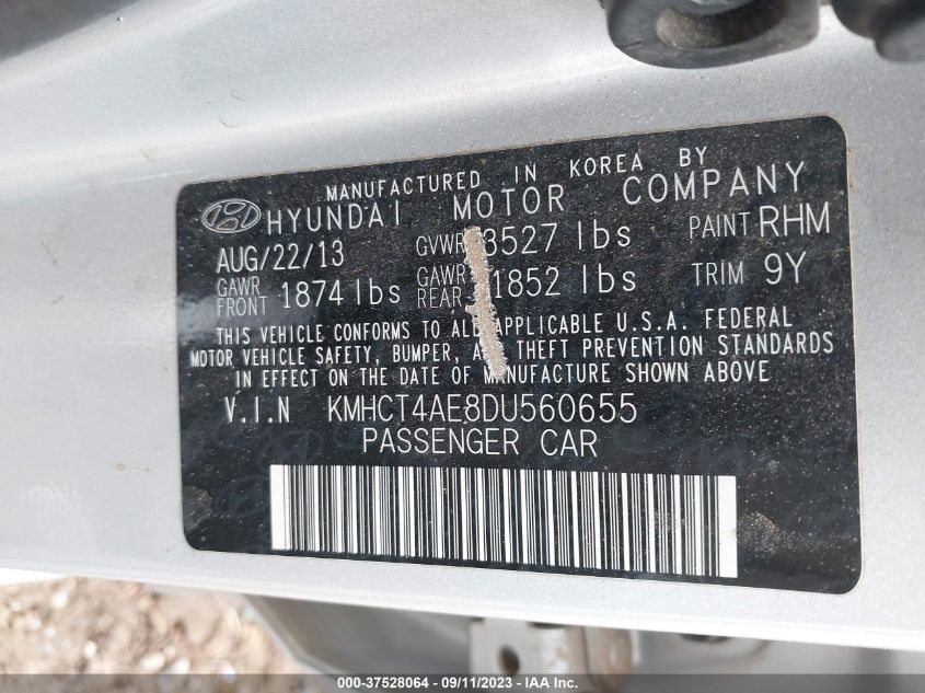 2013 HYUNDAI ACCENT GLS - KMHCT4AE8DU560655