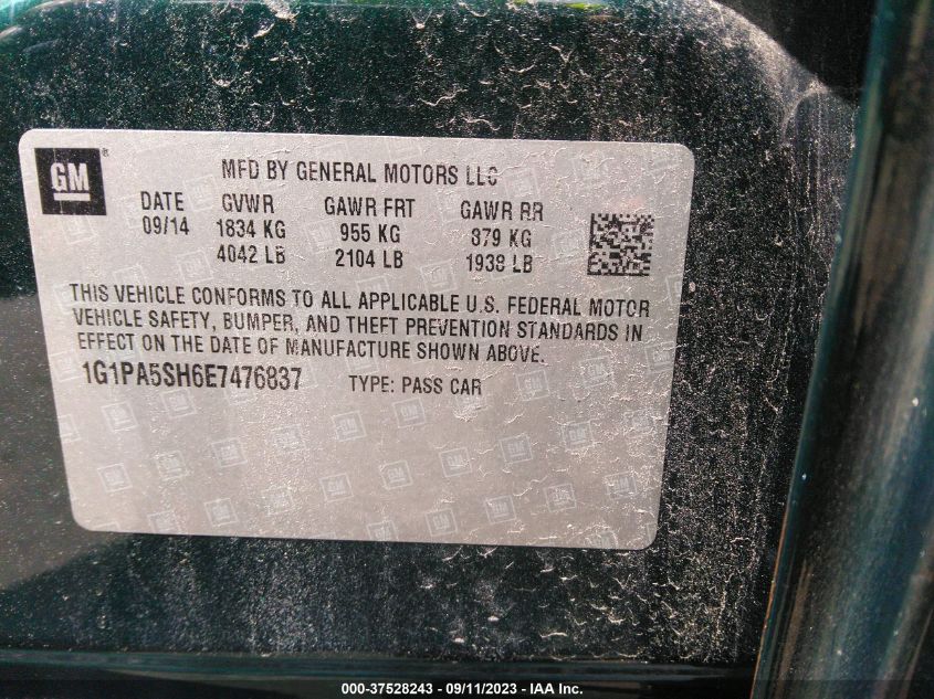 2014 CHEVROLET CRUZE LS - 1G1PA5SH6E7476837