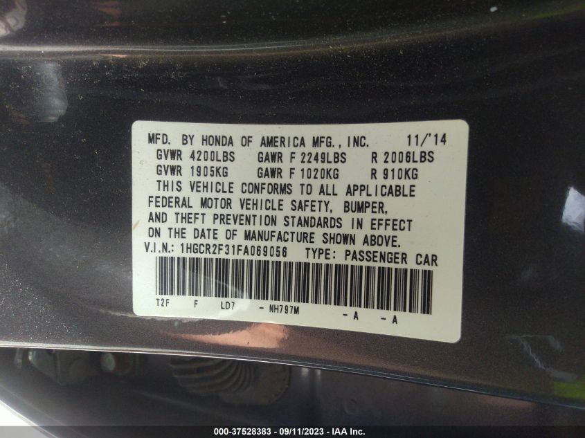 2015 HONDA ACCORD SEDAN LX - 1HGCR2F31FA069056