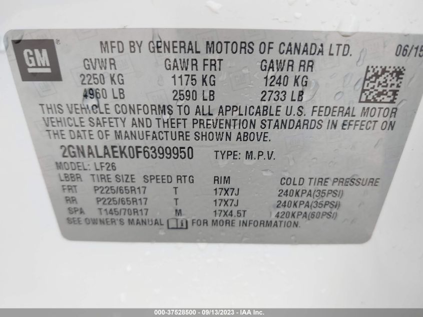 2015 CHEVROLET EQUINOX LS - 2GNALAEK0F6399950