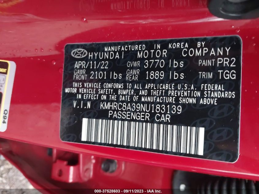 2022 HYUNDAI VENUE SEL/LIMITED - KMHRC8A39NU183139