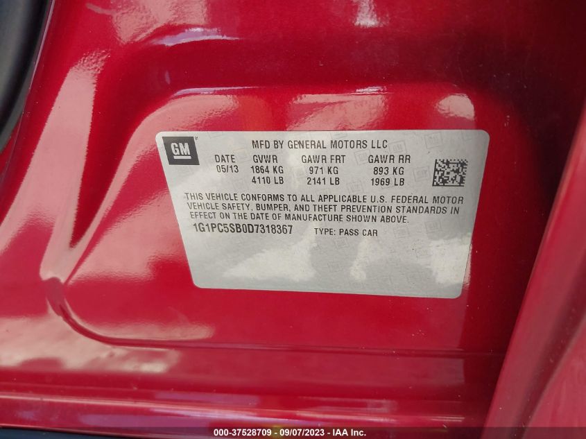 2013 CHEVROLET CRUZE 1LT - 1G1PC5SB0D7318367