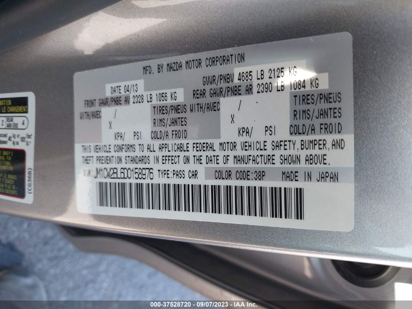 2013 MAZDA MAZDA5 SPORT - JM1CW2BL6D0158976