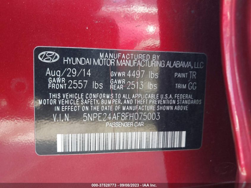 2015 HYUNDAI SONATA SE - 5NPE24AF8FH075003