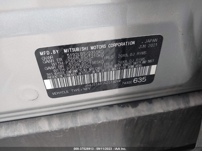 2022 MITSUBISHI OUTLANDER ES - JA4J3TA81NZ019266