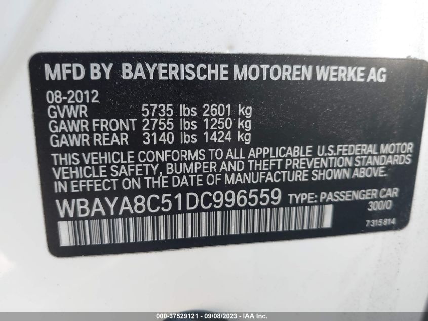 2013 BMW 7 SERIES 750I - WBAYA8C51DC996559