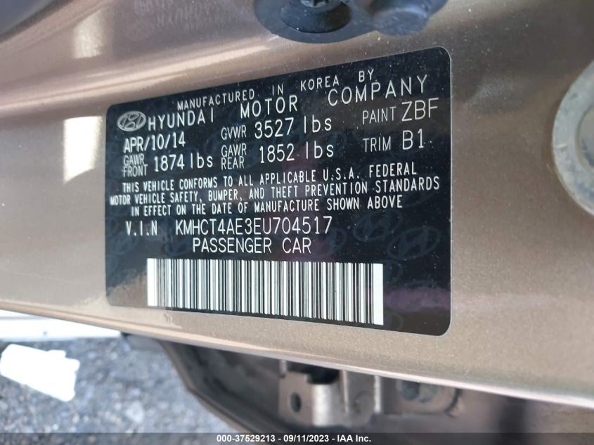 2014 HYUNDAI ACCENT GLS - KMHCT4AE3EU704517