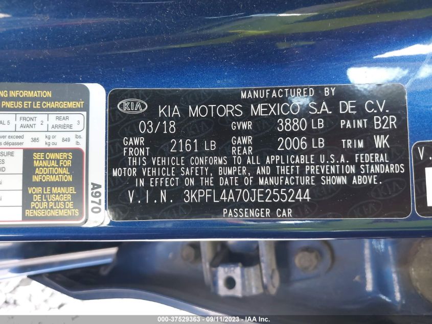2018 KIA FORTE LX - 3KPFL4A70JE255244
