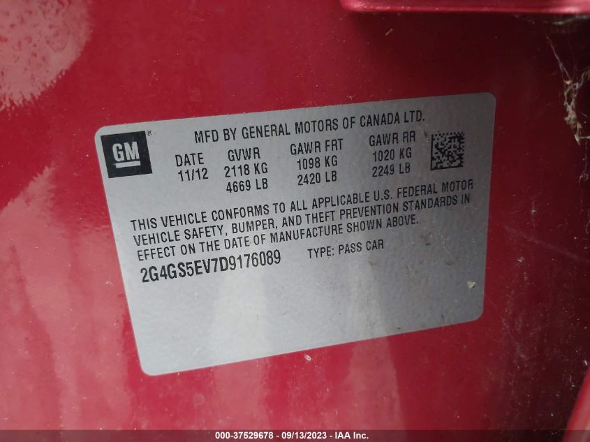 2013 BUICK REGAL TURBO PREMIUM 1 - 2G4GS5EV7D9176089
