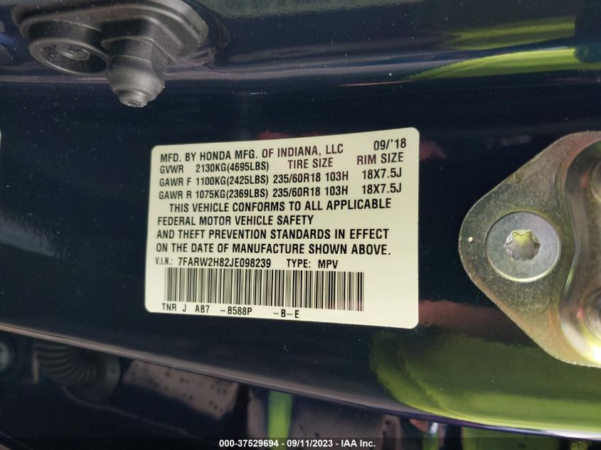 2018 HONDA CR-V EX-L - 7FARW2H88JE064693