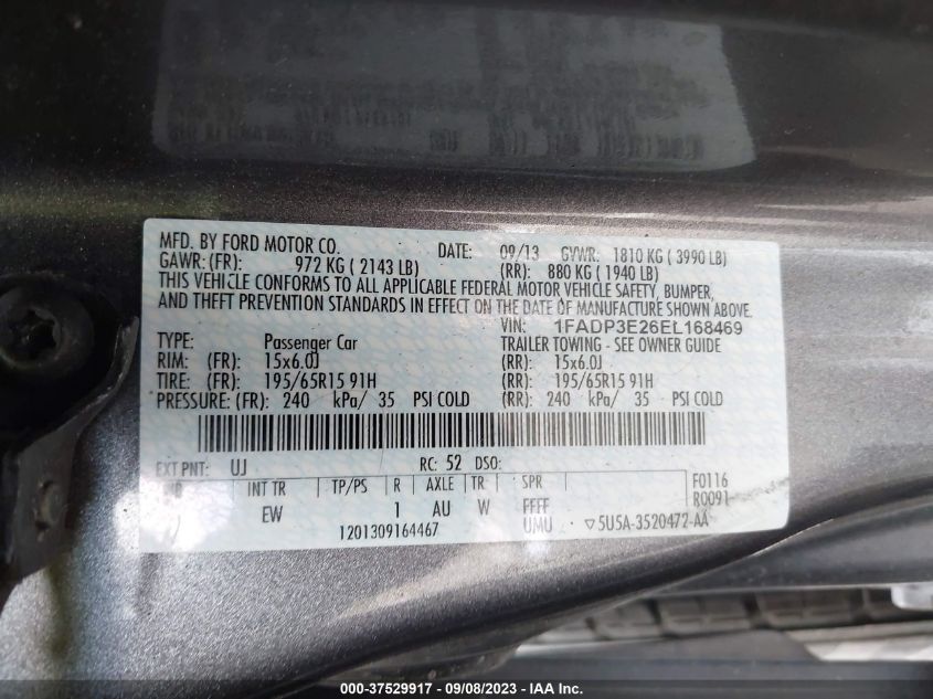 2014 FORD FOCUS S - 1FADP3E26EL168469