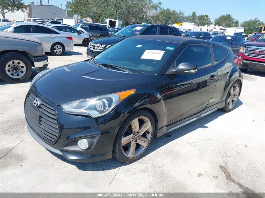 2013 HYUNDAI VELOSTER TURBO W/BLACK INT - KMHTC6AE7DU111253