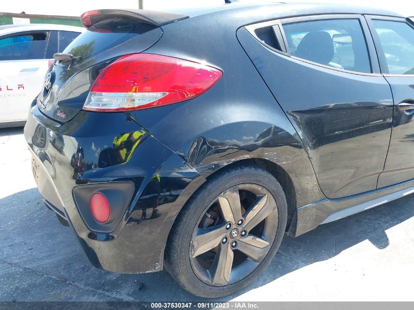 2013 HYUNDAI VELOSTER TURBO W/BLACK INT - KMHTC6AE7DU111253