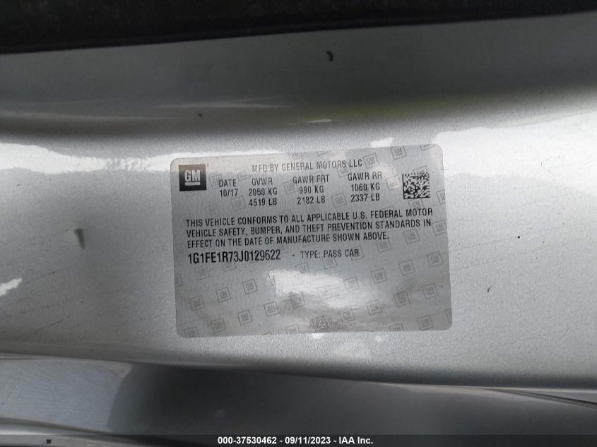 2018 CHEVROLET CAMARO 1SS - 1G1FE1R73J0129622