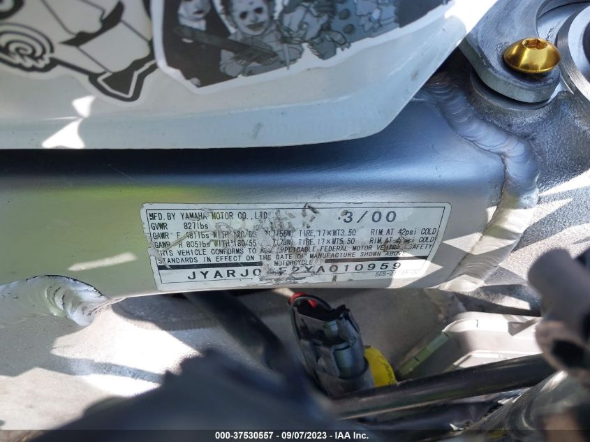 2000 YAMAHA YZFR6 L JYARJ04E2YA010959