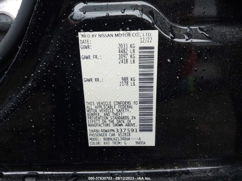 2023 NISSAN ALTIMA 2.5 SV - 1N4BL4DWXPN337591