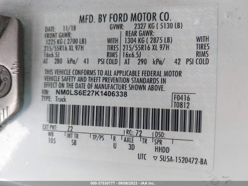 NM0LS6E27K1406338 Ford Transit Connect Van XL 9