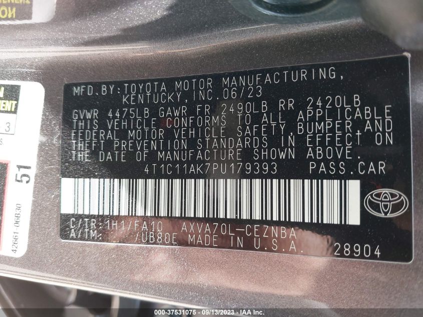 2023 TOYOTA CAMRY LE - 4T1C11AK7PU179393