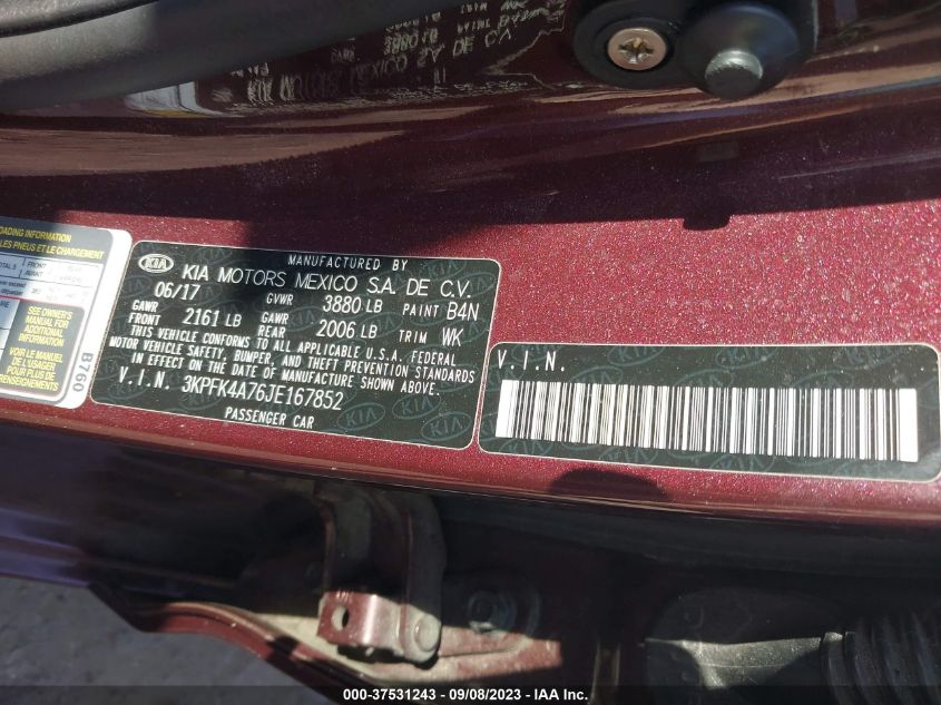 2018 KIA FORTE LX - 3KPFK4A76JE167852