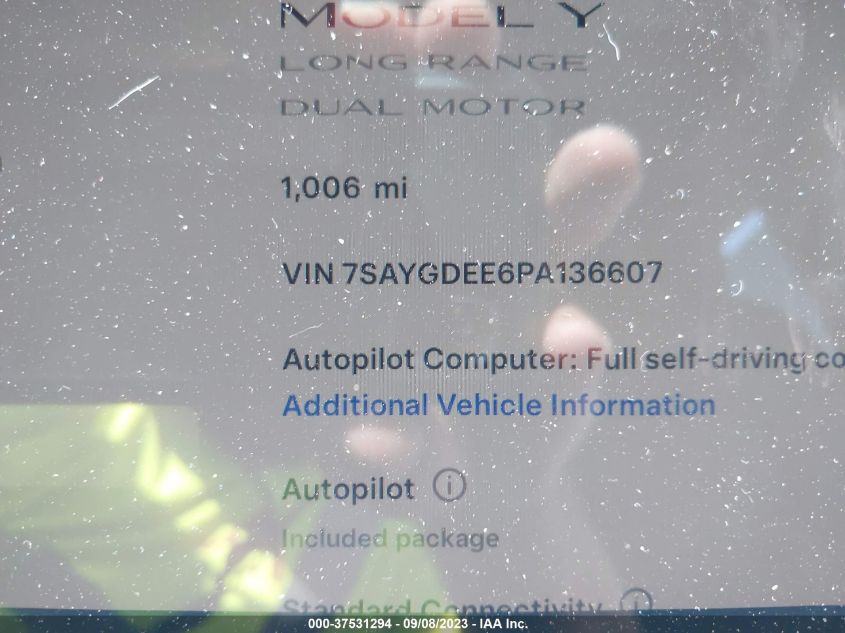 2023 TESLA MODEL Y LONG RANGE - 7SAYGDEE6PA136607