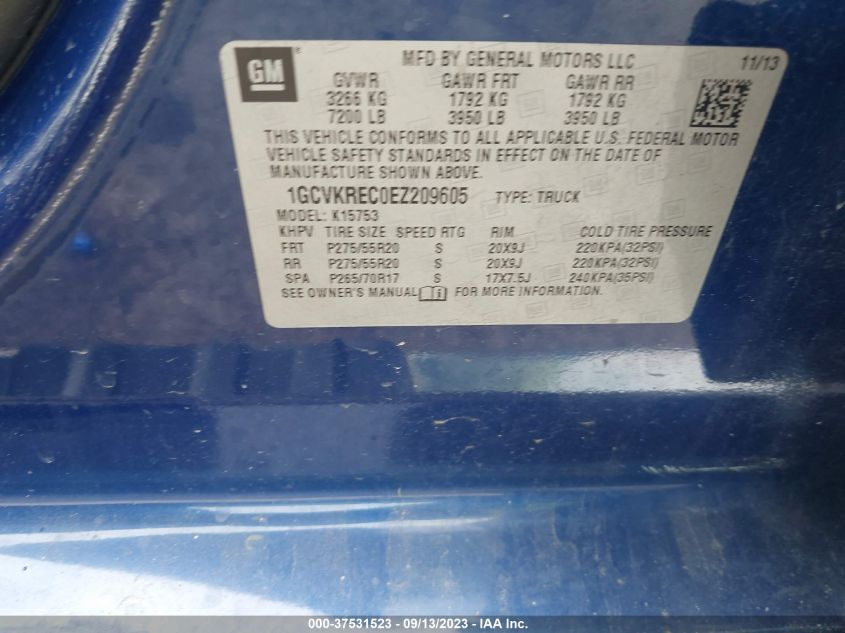 2014 CHEVROLET SILVERADO 1500 LT - 1GCVKREC0EZ209605