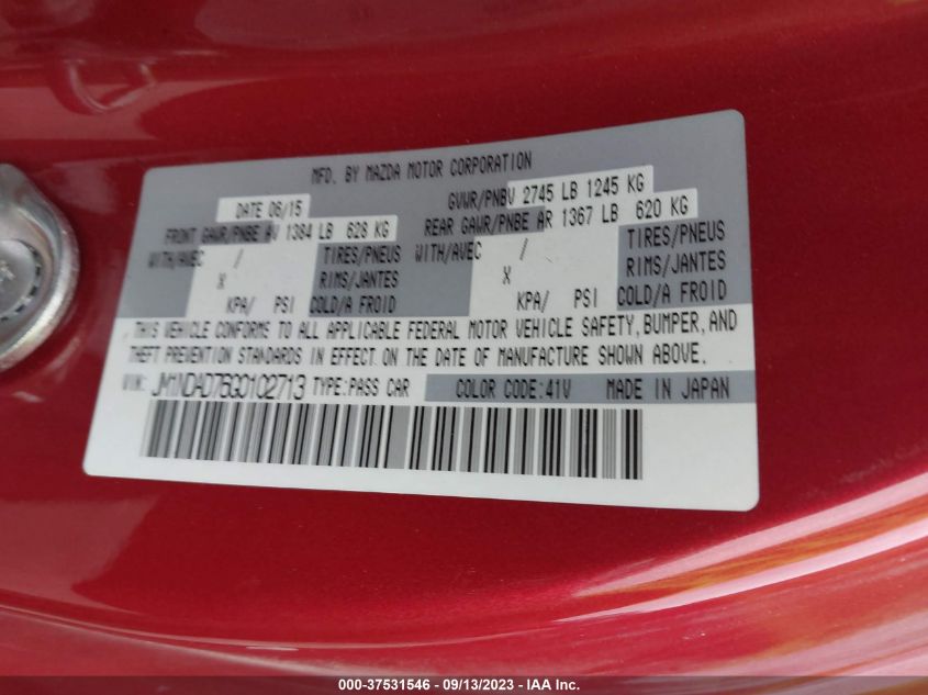 2016 MAZDA MX-5 MIATA GRAND TOURING - JM1NDAD76G0102713