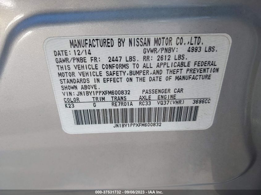 2015 INFINITI Q70L JN1BY1PPXFM600832