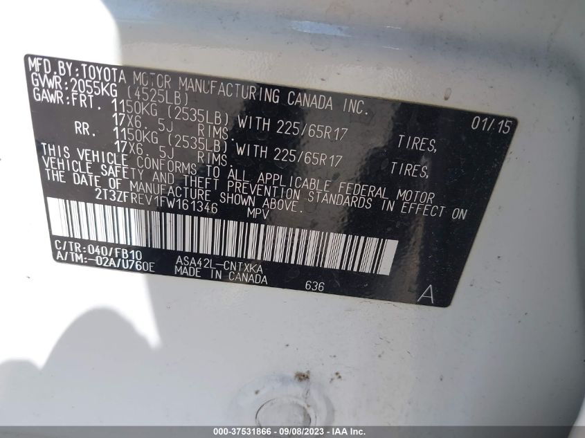 2015 TOYOTA RAV4 LE - 2T3ZFREV1FW161346