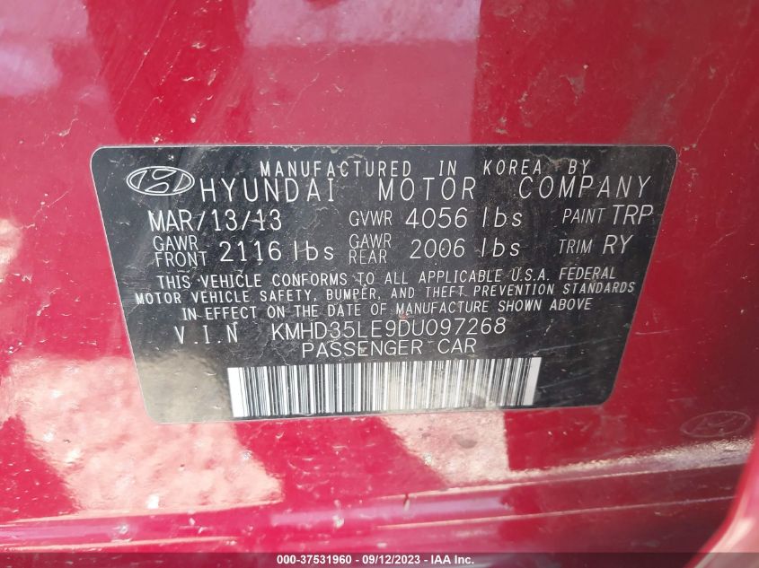 2013 HYUNDAI ELANTRA GT - KMHD35LE9DU097268