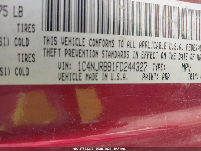 2015 JEEP PATRIOT SPORT - 1C4NJRBB1FD244327
