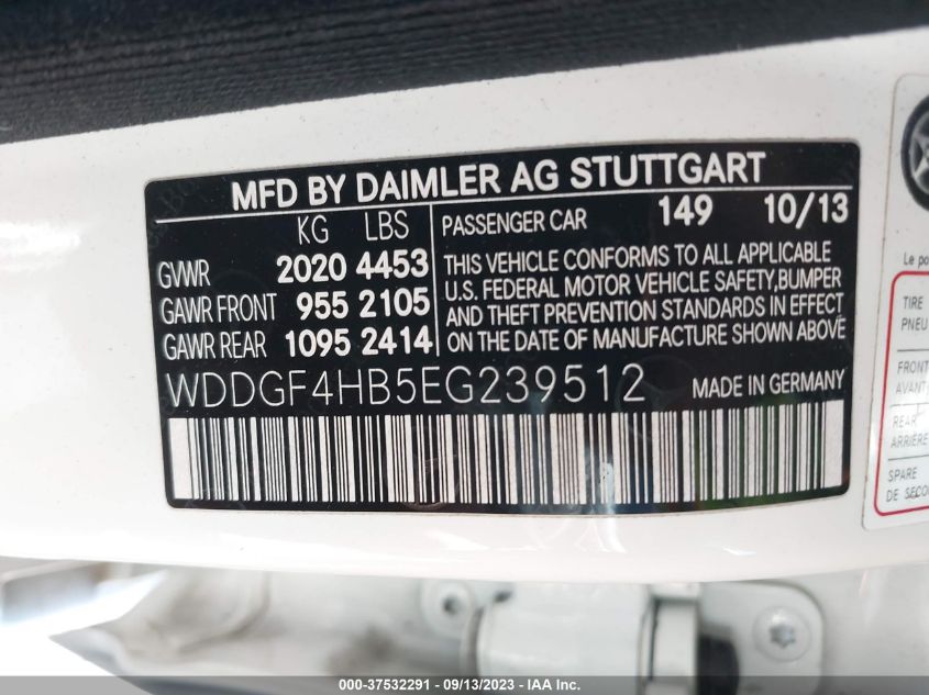 2014 MERCEDES-BENZ C-CLASS C 250 - WDDGF4HB5EG239512