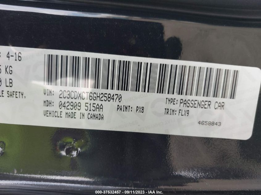 2016 DODGE CHARGER ROAD/TRACK - 2C3CDXCT6GH258470