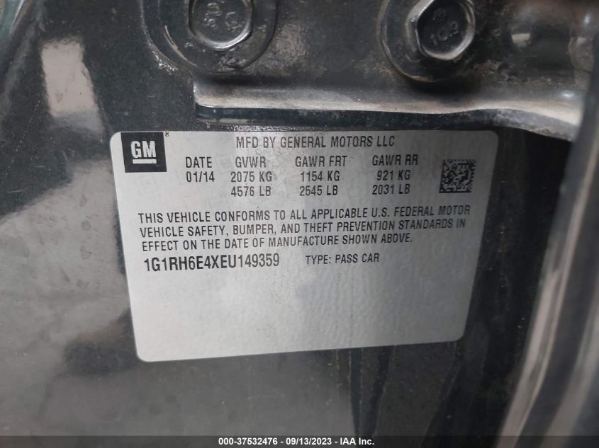 2014 CHEVROLET VOLT - 1G1RH6E4XEU149359