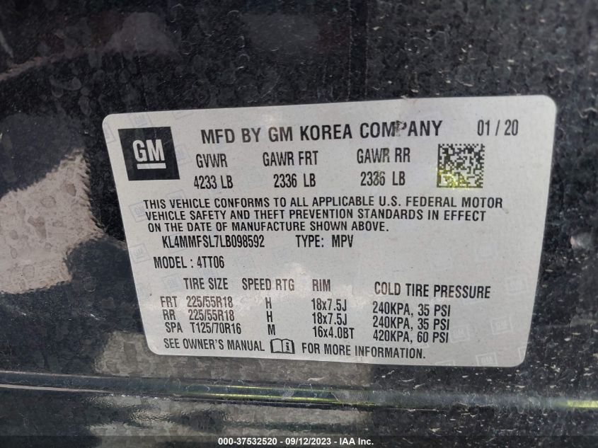 2020 BUICK ENCORE GX ESSENCE - KL4MMFSL7LB098592