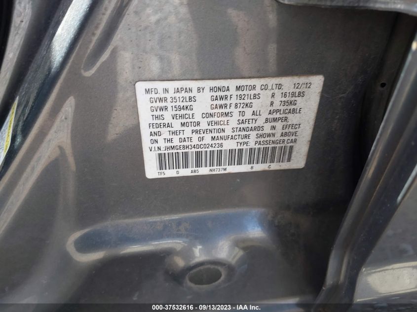 2013 HONDA FIT - JHMGE8H34DC024236