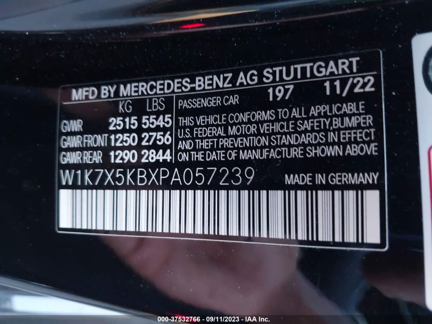 2023 MERCEDES-BENZ AMG GT 43 W1K7X5KBXPA057239