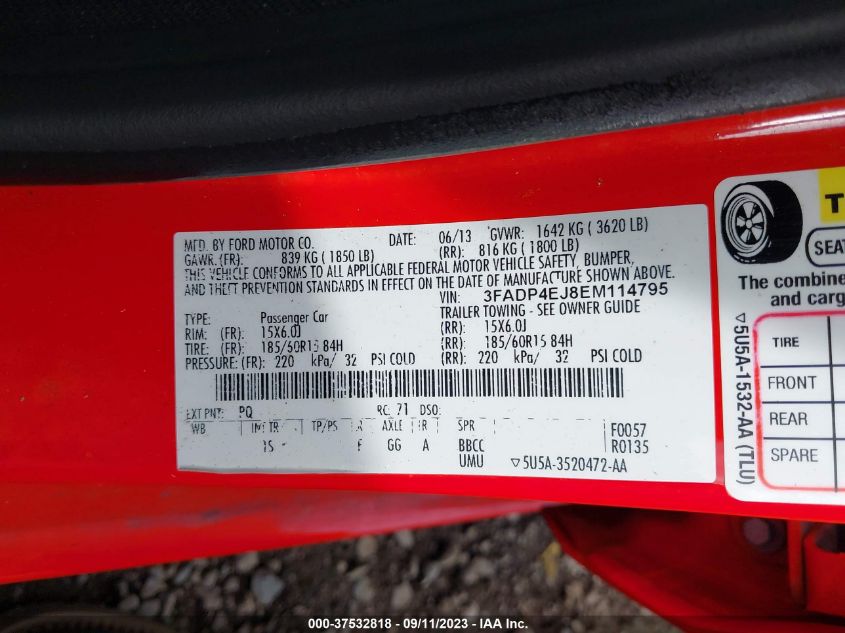 2014 FORD FIESTA SE - 3FADP4EJ8EM114795
