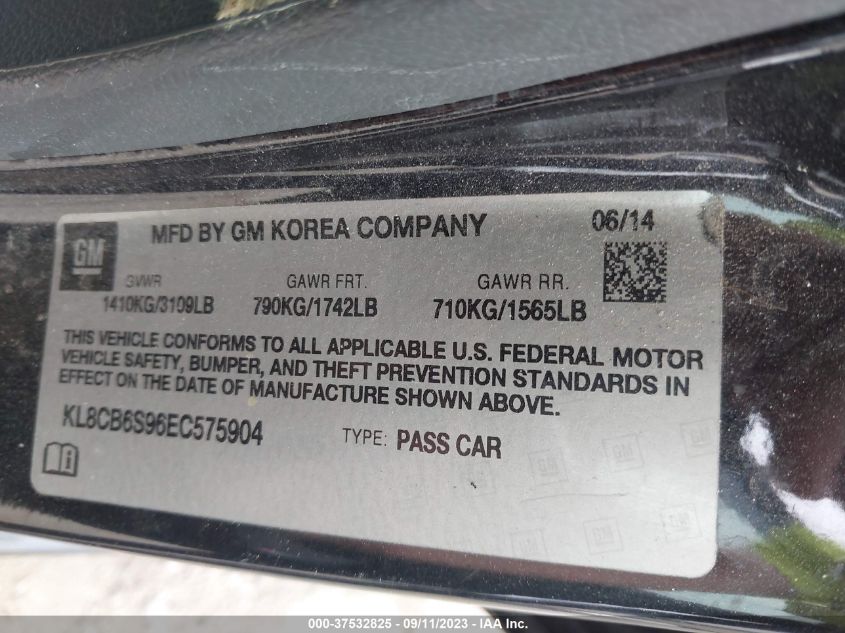 2014 CHEVROLET SPARK LS - KL8CB6S96EC575904