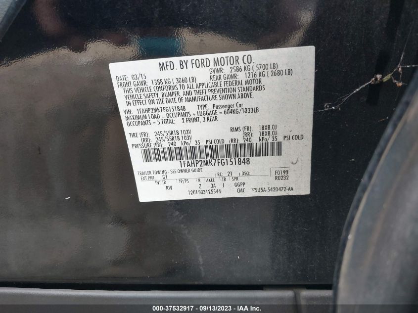 2015 FORD SEDAN POLICE INTERCEPTOR 1FAHP2MK7FG151848