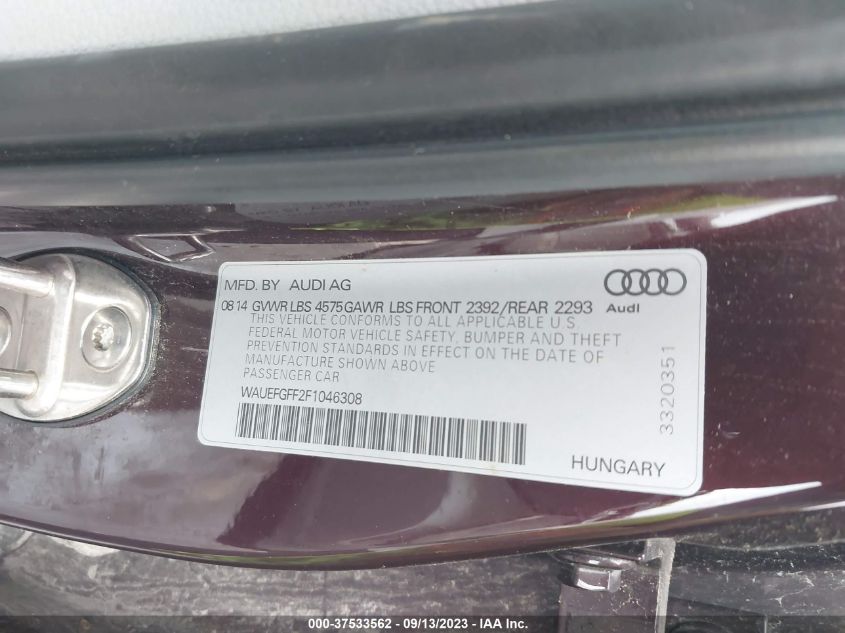 2015 AUDI A3 2.0T PREMIUM PLUS - WAUEFGFF2F1046308
