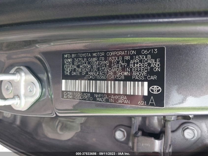 2013 TOYOTA PRIUS C ONE/TWO/THREE/FOUR - JTDKDTB36D1047328
