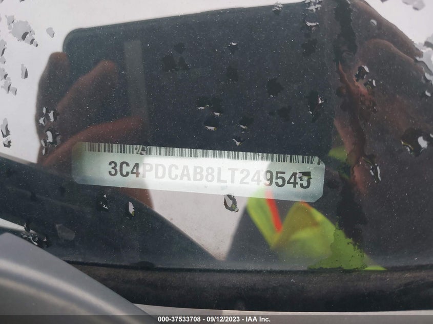 VIN 3C4PDCAB8LT249545 2020 DODGE JOURNEY SE VALUE