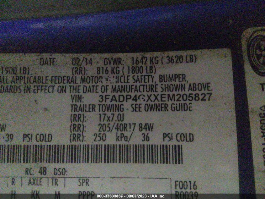 2014 FORD FIESTA ST - 3FADP4GXXEM205827