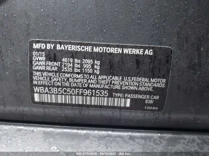 2015 BMW 3 SERIES 328I XDRIVE - WBA3B5C50FF961535