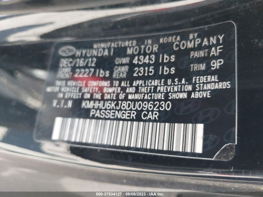 2013 HYUNDAI GENESIS COUPE 3.8 R-SPEC KMHHU6KJ8DU096230