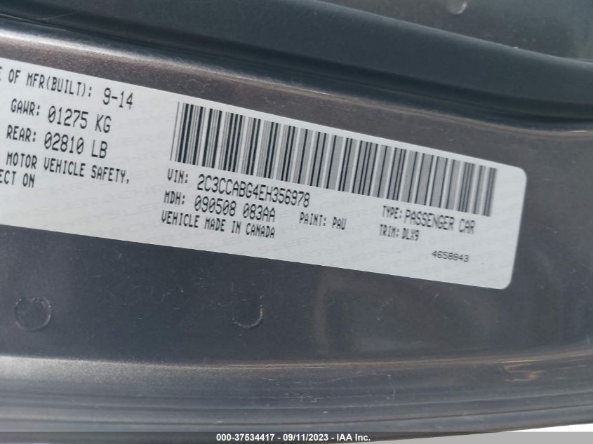 2014 CHRYSLER 300 S - 2C3CCABG4EH356978
